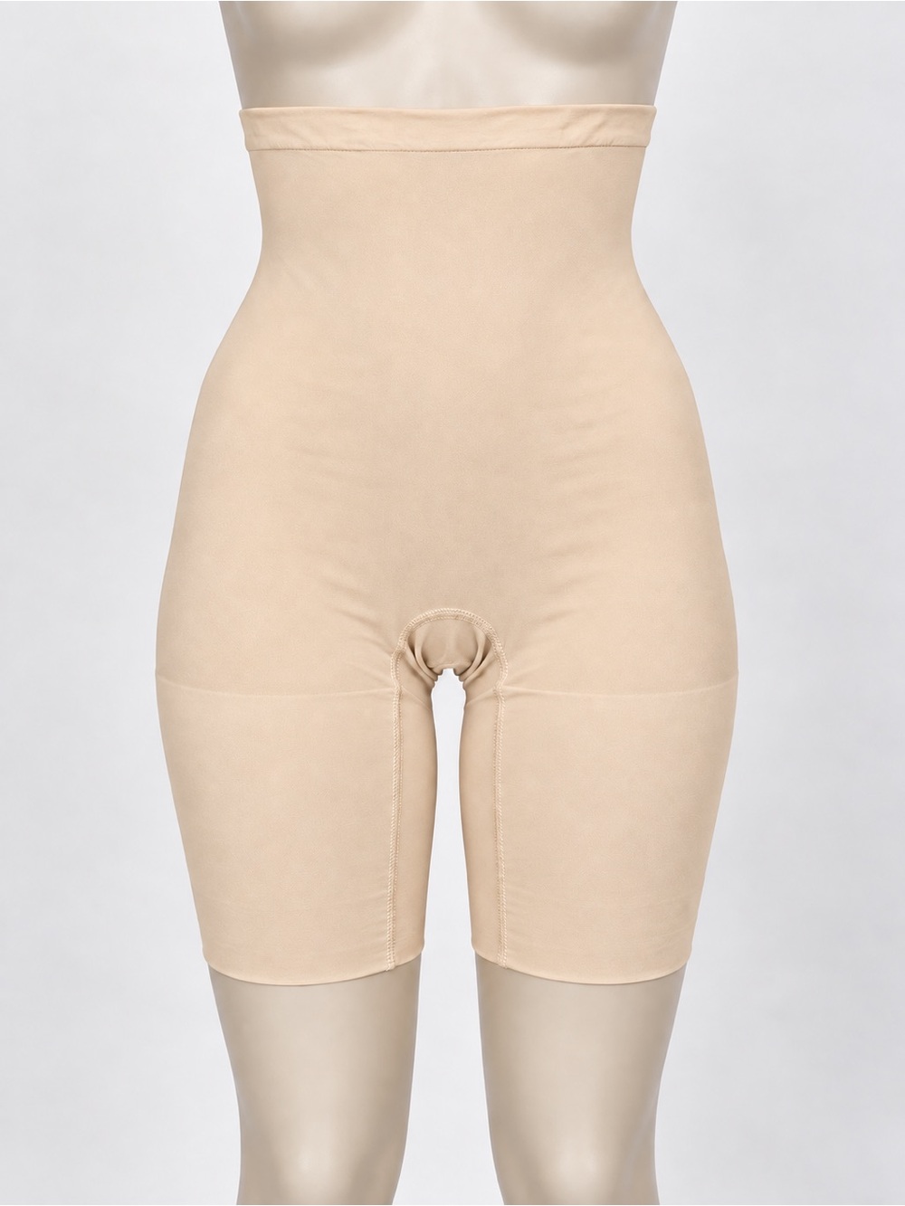 SPANX Power Series High-Waisted Mid-Thigh Shapewear Shorts M Nude